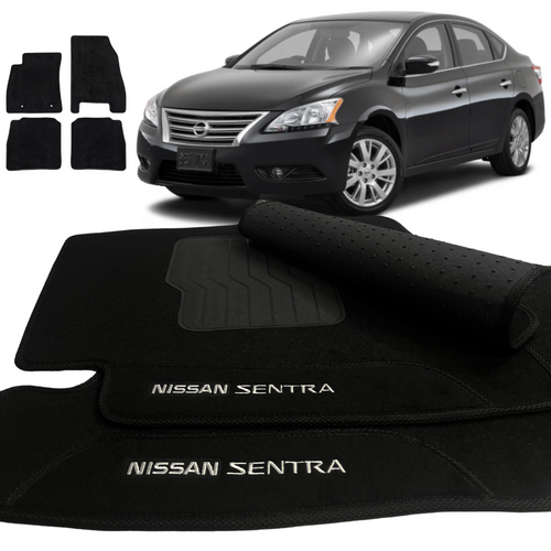 TAPETE CARPETE SENTRA 2014 A 2022 PRETO 4 PEÇAS
