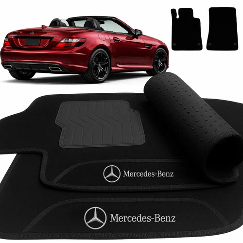 TAPETES CARPETE PRETO MERCEDES SLK 250 2005 A 2012 2 PEÇAS