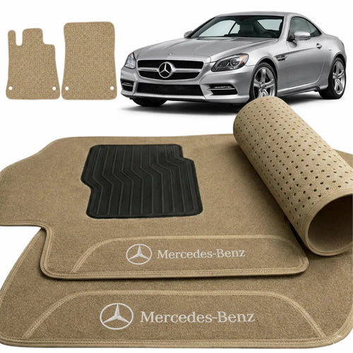 TAPETE CARPETE BEGE SLK 250 2005 A 2012 PRETO 2 PEÇAS