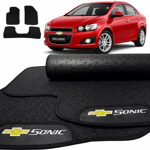 TAPETES BORRACHA PREMIUM CHEVROLET SONIC 2012 A 2015 3 PEÇAS