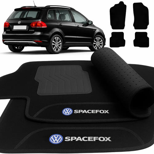 TAPETE CARPETE PRETO SPACEFOX 2006 A 2018 4 PEÇAS