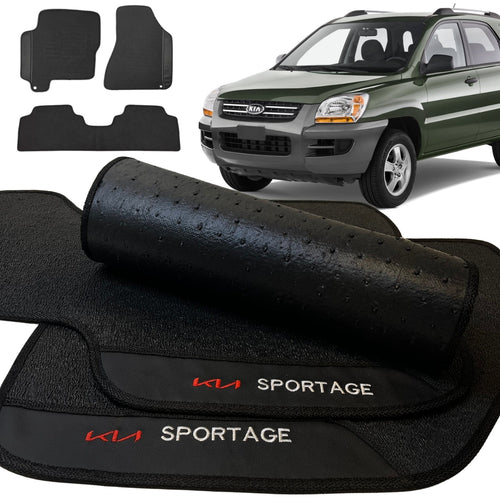 TAPETE BORRACHA PREMIUM SPORTAGE 2004 A 2010 3 PEÇAS