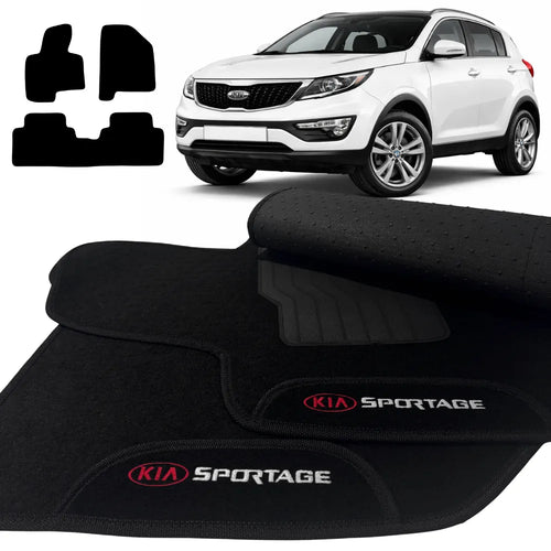 TAPETES CARPETE PRETO SPORTAGE 2011 A 2015 3 PEÇAS