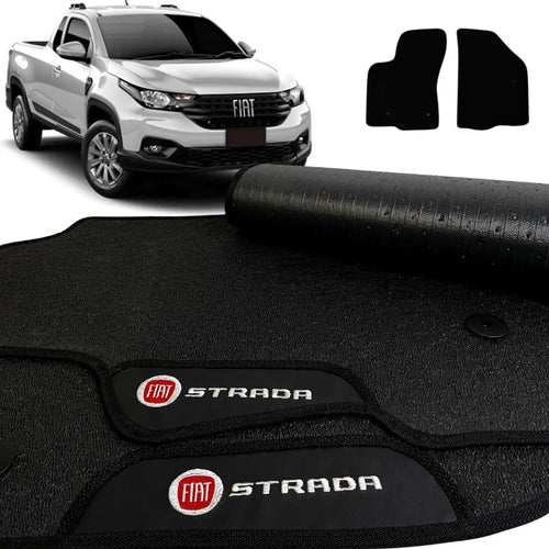 TAPETE BORRACHA PREMIUM STRADA 2020 A 2026 2 PEÇAS (CABINE SIMPLES)
