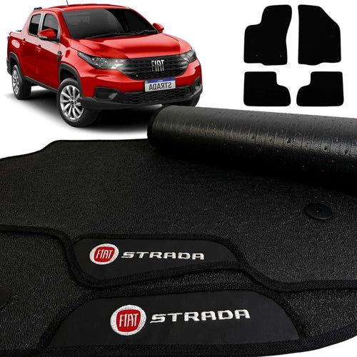 TAPETE BORRACHA PREMIUM STRADA 2020 A 2026 3 PEÇAS (CABINE DUPLA)