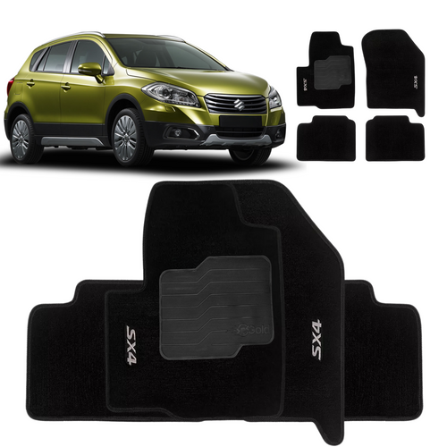 TAPETE CARPETE SUZUKI SX4 2012 PRETO 4 PEÇAS