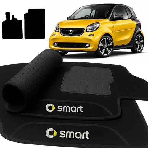 TAPETES CARPETE PRETO SMART FORTWO 2 PEÇAS