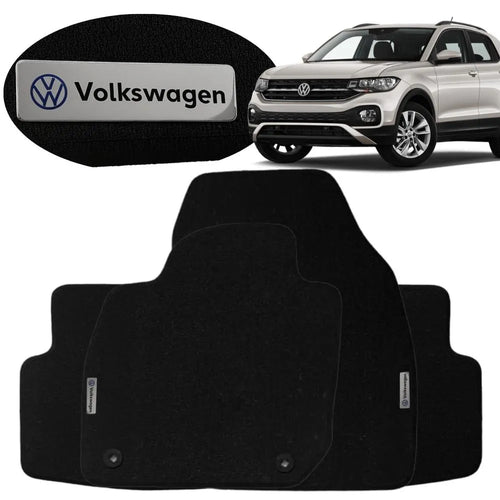 TAPETE BORRACHA TAG INOX T-CROSS 2018 A 2026 3 PEÇAS