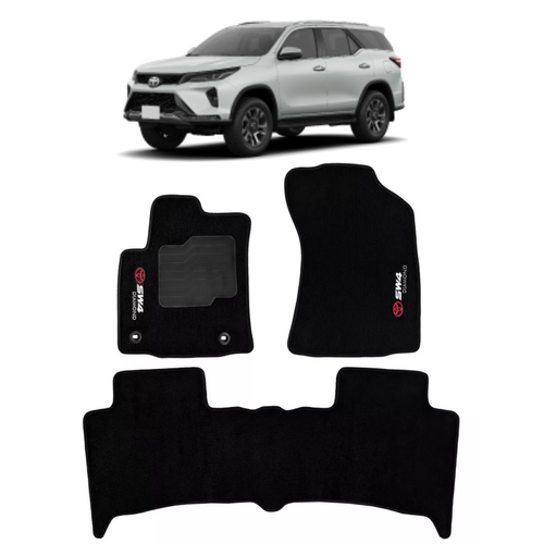 TAPETE CARPETE SW4 DIAMOND 2016 A 2025 PRETO 3 PEÇAS