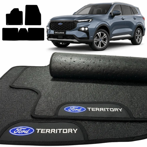 TAPETES BORRACHA PREMIUM FORD TERRITORY 2022 A 2026 3 PEÇAS