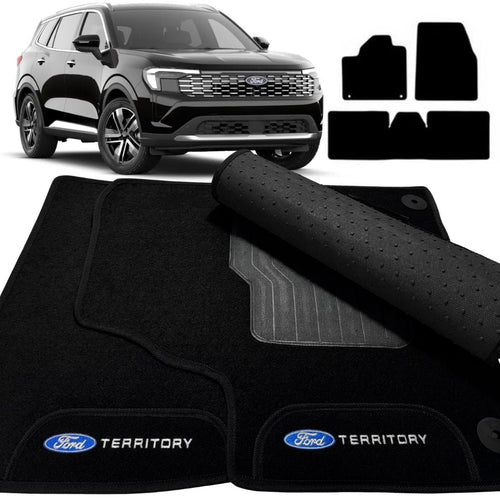 TAPETES CARPETE PRETO FORD TERRITORY 2022 A 2026 3 PEÇAS