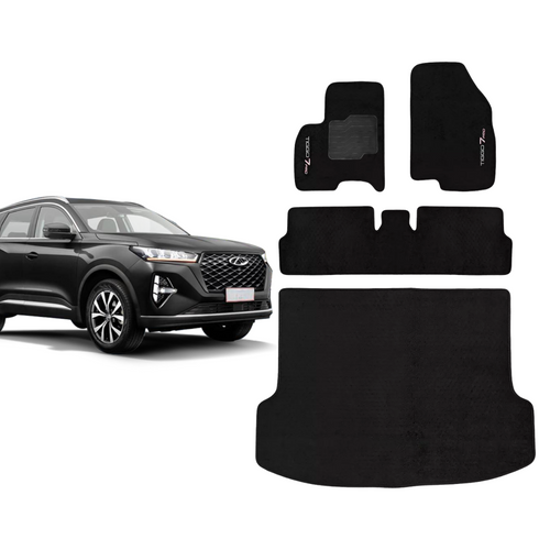 KIT TAPETES CARPETE PORTA MALAS + INTERNOS TIGGO 7 PRO 2022 A 2025
