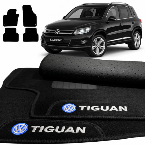 TAPETES CARPETE PRETO TIGUAN 2009 A 2017 4 PEÇAS