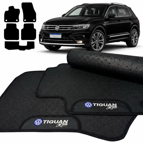 TAPETES BORRACHA PREMIUM TIGUAN R-LINE 2018 A 2024 5 PEÇAS
