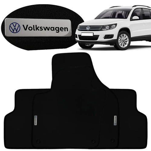 TAPETE BORRACHA TAG INOX TIGUAN 2009 A 2017 4 PEÇAS