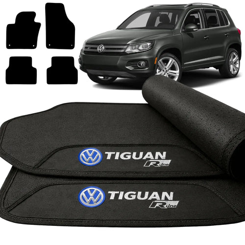 TAPETE BORRACHA PREMIUM TIGUAN R-LINE 2008 A 2017 PRETO 4 PEÇAS