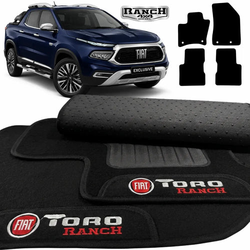 TAPETES CARPETE PRETO TORO RANCH 2020 A 2026 4 PEÇAS