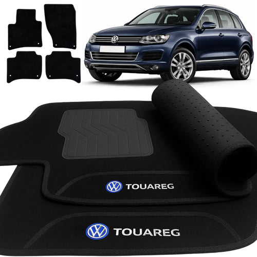 TAPETE CARPETE PRETO TOUAREG 2005 A 2013 4 PEÇAS