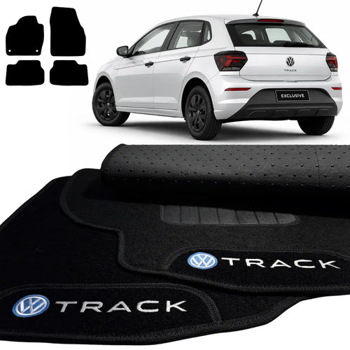 TAPETES CARPETE PRETO POLO TRACK 2018 A 2026 4 PEÇAS