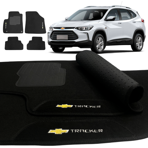 TAPETE CARPETE TRACKER 2020 A 2026 PRETO 5 PEÇAS