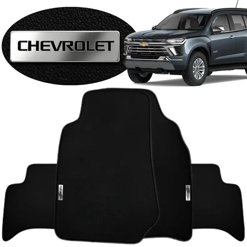 TAPETE BORRACHA TAG INOX TRAILBLAZER 2016 A 2026 3 PEÇAS