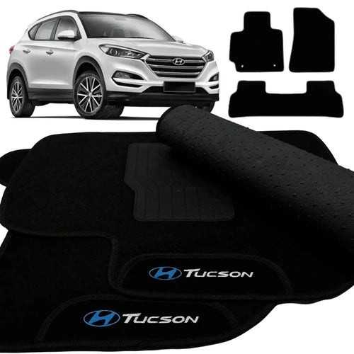 TAPETE CARPETE PRETO TUCSON 2017 A 2023 3 PEÇAS