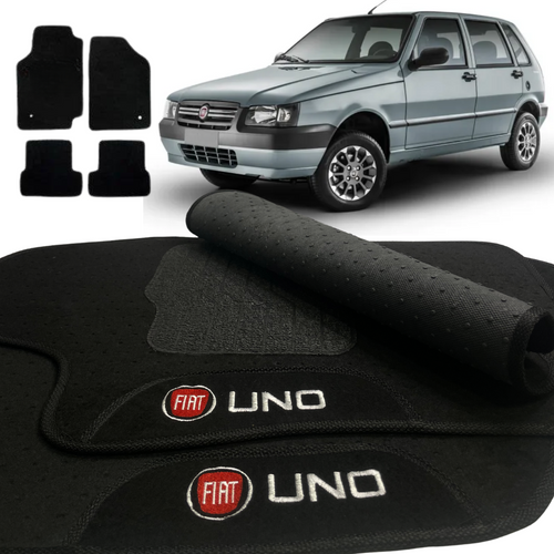TAPETE CARPETE UNO MILLE 1990 A 2004 PRETO 5 PEÇAS