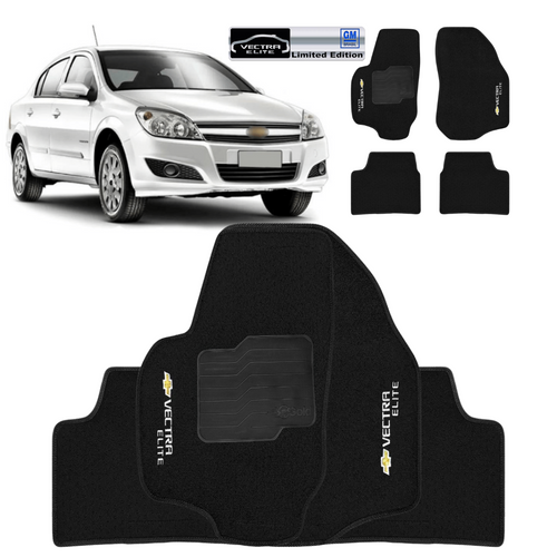 TAPETE CARPETE VECTRA ELITE 2005 A 2011 PRETO 4 PEÇAS