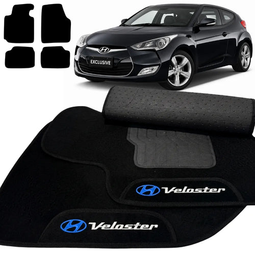 TAPETES CARPETE PRETO VELOSTER 2011 A 2016 4 PEÇAS
