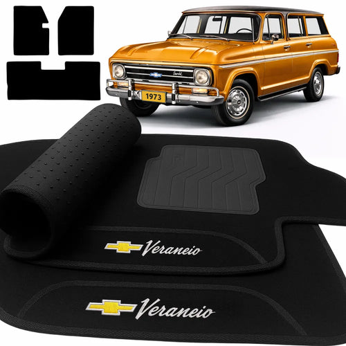 TAPETES CARPETE PRETO VERANEIO 1964 A 1979 3 PEÇAS