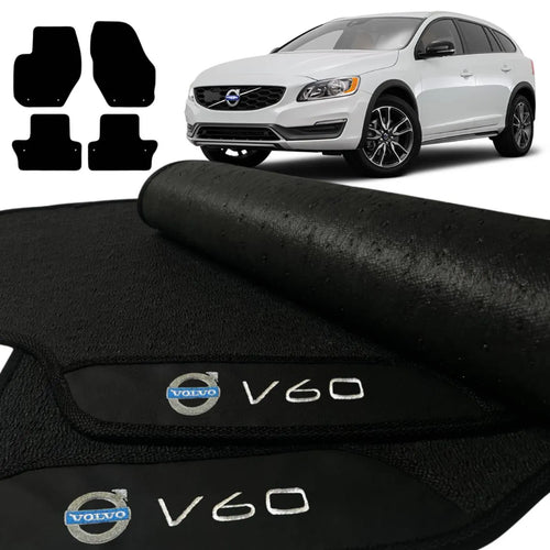 TAPETE BORRACHA PREMIUM VOLVO V60 2011 A 2018 4 PEÇAS