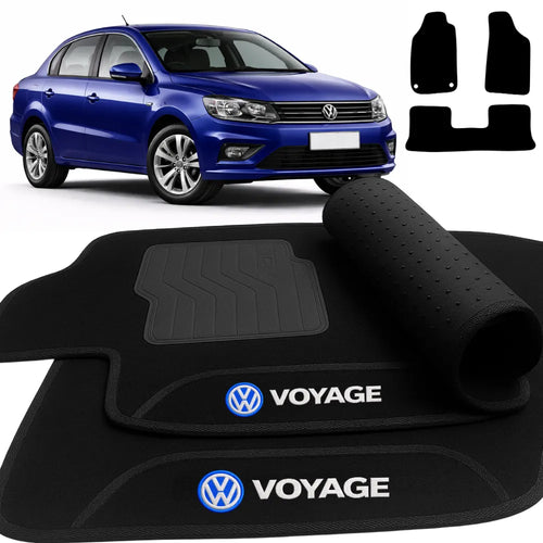 TAPETES CARPETE PRETO VOYAGE 2016 A 2024 3 PEÇAS