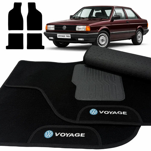 TAPETES CARPETE PRETO VOYAGE 1981 A 1996 4 PEÇAS