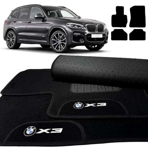 TAPETES CARPETE PRETO BMW X3 2011 A 2017 4 PEÇAS