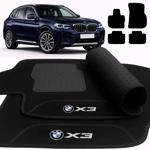 TAPETES CARPETE PRETO BMW X3 HÍBRIDO 2025 A 2026 4 PEÇAS