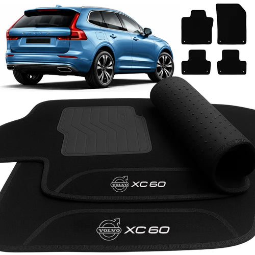 TAPETES CARPETE PRETO VOLVO XC60 2018 A 2023 4 PEÇAS