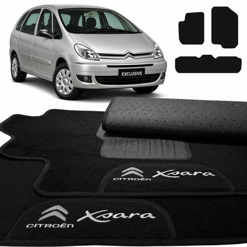 TAPETES CARPETE PRETO XSARA PICASSO 2001 A 2012 3 PEÇAS