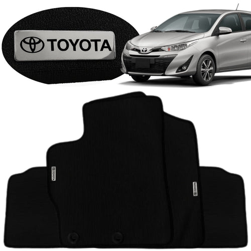 TAPETE BORRACHA TAG INOX YARIS HATCH 2018 A 2025 3 PEÇAS