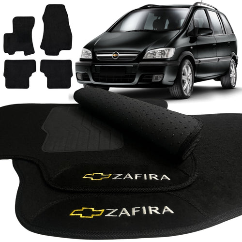 TAPETE CARPETE ZAFIRA 2001 A 2012 5 LUGARES PRETO 4 PEÇAS