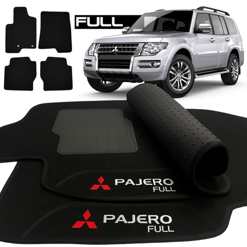 TAPETES CARPETE PRETO PAJERO FULL 2001 A 2021 4 PEÇAS